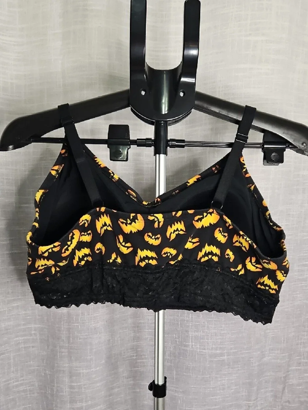 Torrid Halloween Pumpkin-Print Lace Bralette